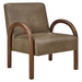 Lunet Faux Leather Upholstered Accent Chair Mushroom