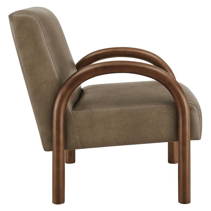 Lunet Faux Leather Upholstered Accent Chair Mushroom
