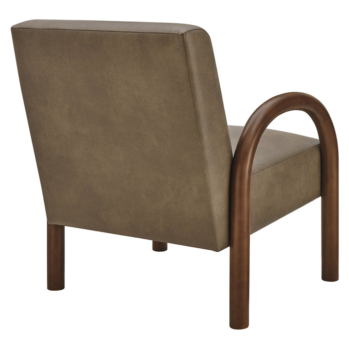 Lunet Faux Leather Upholstered Accent Chair Mushroom