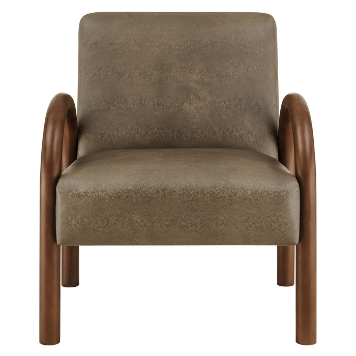 Lunet Faux Leather Upholstered Accent Chair Mushroom