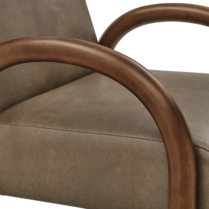 Lunet Faux Leather Upholstered Accent Chair Mushroom