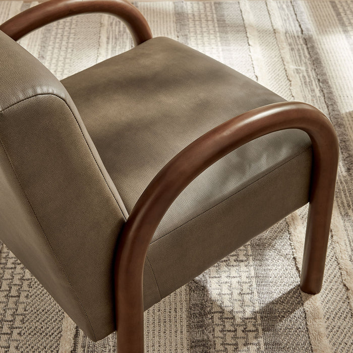 Lunet Faux Leather Upholstered Accent Chair Mushroom