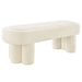 Mossi 52-Inch Oval Boucle Fabric Bench Cream