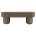 Mossi 52-Inch Oval Boucle Fabric Bench Earth