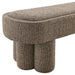 Mossi 52-Inch Oval Boucle Fabric Bench Earth