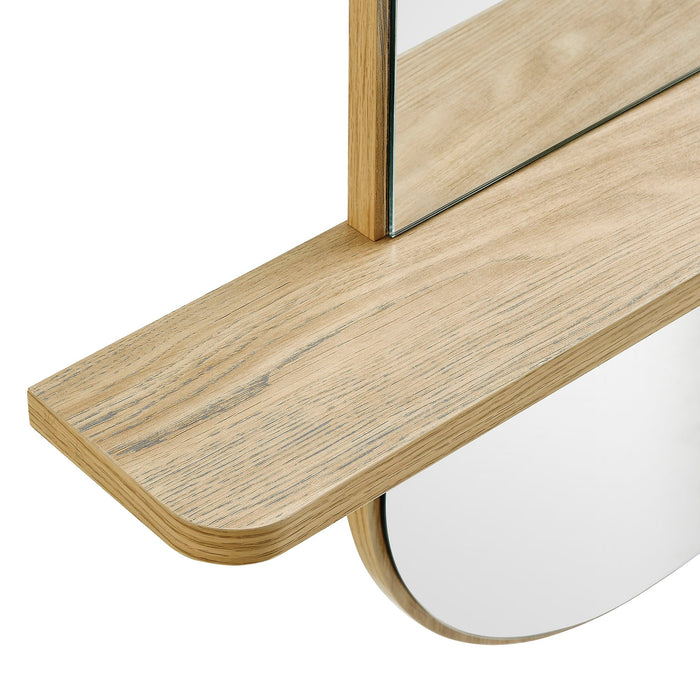 Solstice Large Oval Mirror Oak