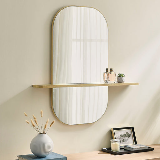 Solstice Large Oval Mirror Oak