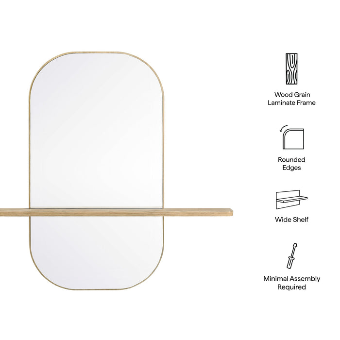 Solstice Large Oval Mirror Oak