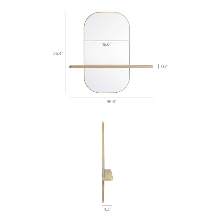 Solstice Large Oval Mirror Oak