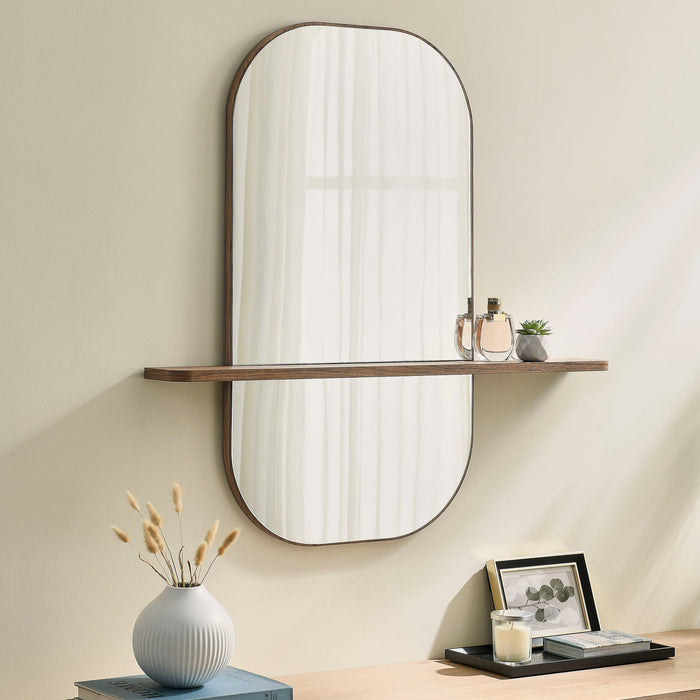 Solstice Large Oval Mirror Walnut