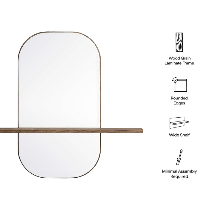 Solstice Large Oval Mirror Walnut