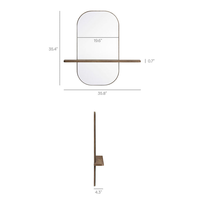 Solstice Large Oval Mirror Walnut