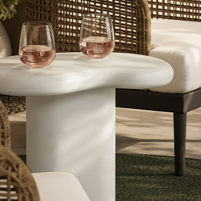 Elowen Outdoor Patio Side Table White