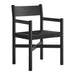 Modway Alvia Oak Wood Dining Armchairs With Woven Seats Set of 2 in Black - angled view