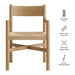 Modway Alvia Oak Wood Dining Armchairs With Woven Seats Set of 2 in Weathered Oak - dimensions and specifications