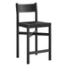 Modway Alvia Oak Wood Counter Stools With Woven Seats Set of 2 in Black - angled view