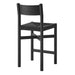 Modway Alvia Oak Wood Counter Stools With Woven Seats Set of 2 in Black - detail view
