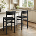Modway Alvia Oak Wood Counter Stools With Woven Seats Set of 2 in Black - lifestyle view 16