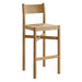 Modway Alvia Oak Wood Bar Stools With Woven Seats Set of 2 in Weathered Oak - angled view