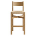 Modway Alvia Oak Wood Bar Stools With Woven Seats Set of 2 in Weathered Oak - lifestyle view