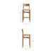 Modway Alvia Oak Wood Bar Stools With Woven Seats Set of 2 in Weathered Oak - dimensions and specifications 18