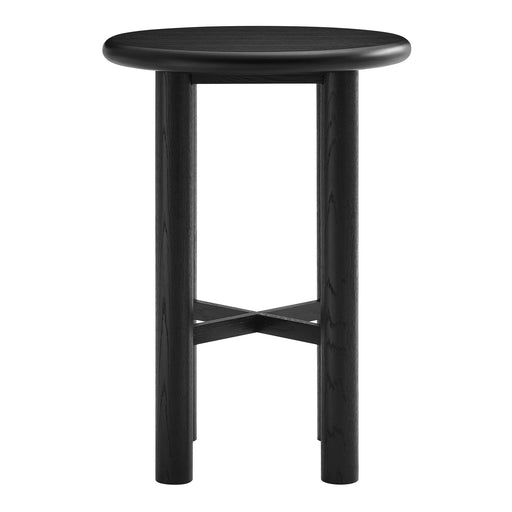 Modway Alvia Round 30" Oak Wood Bar Table in Black - front view