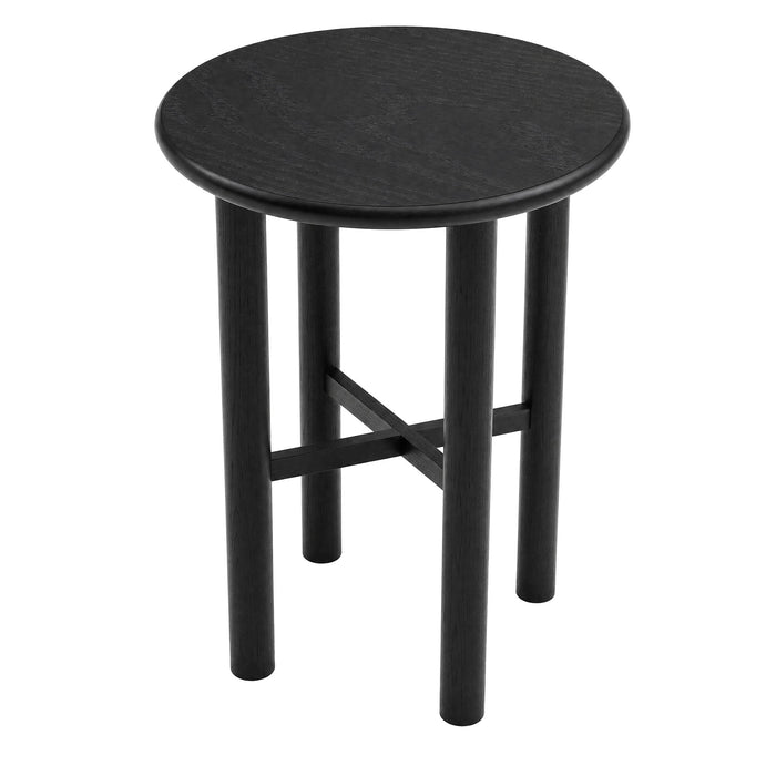 Modway Alvia Round 30" Oak Wood Bar Table in Black - angled view