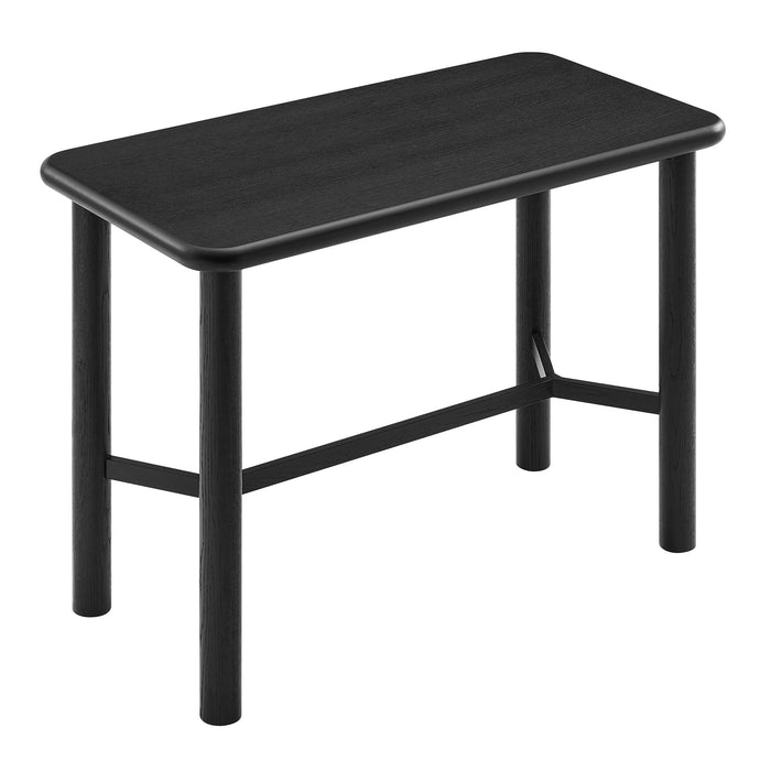 Modway Alvia Rectangular 60" Oak Wood Bar Table in Black - side view