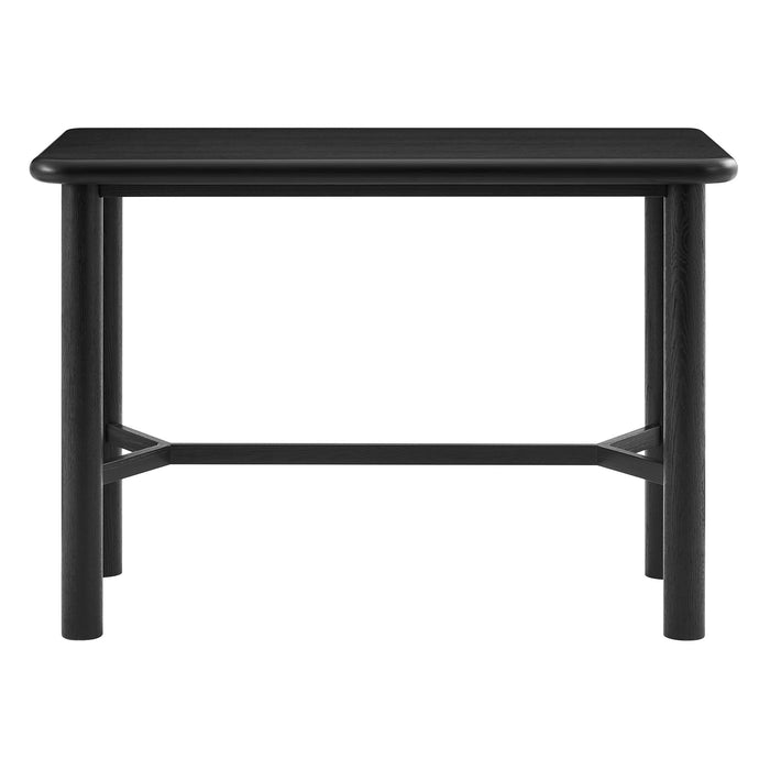 Modway Alvia Rectangular 60" Oak Wood Bar Table in Black - detail view