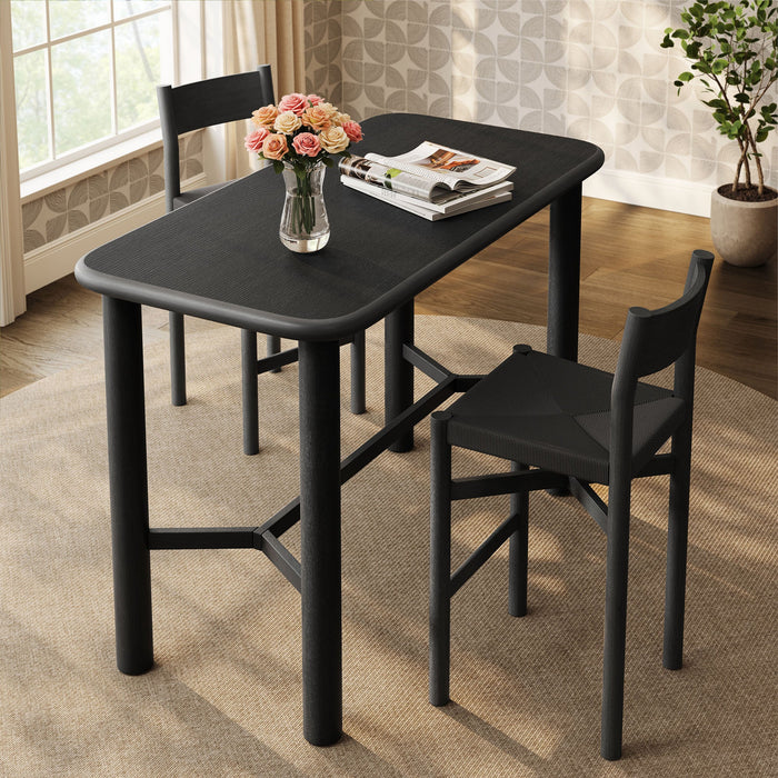 Modway Alvia Rectangular 60" Oak Wood Bar Table in Black - lifestyle view 16