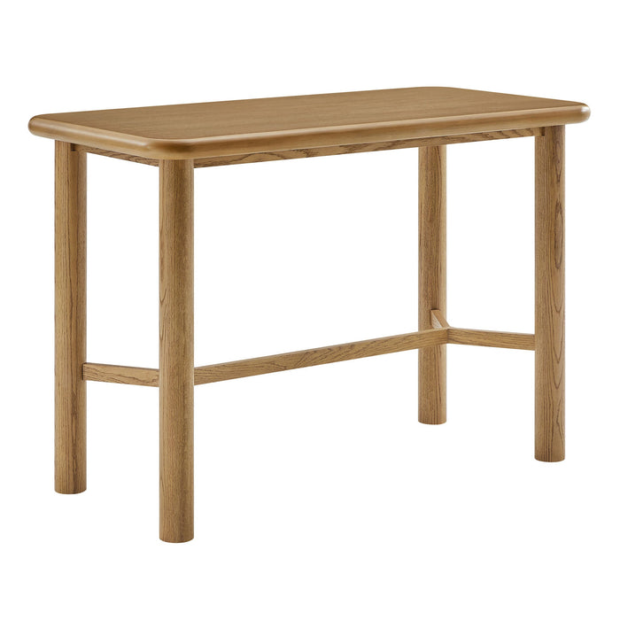 Modway Alvia Rectangular 60" Oak Wood Bar Table in Weathered Oak - front view