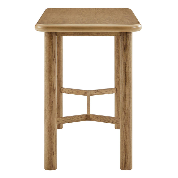 Modway Alvia Rectangular 60" Oak Wood Bar Table in Weathered Oak - angled view