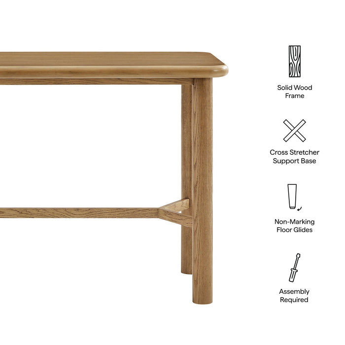 Modway Alvia Rectangular 60" Oak Wood Bar Table in Weathered Oak - dimensions and specifications