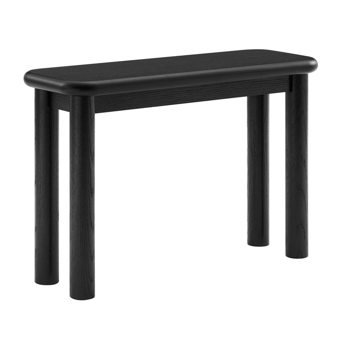 Modway Alvia Oak Wood Console Table in Black - front view