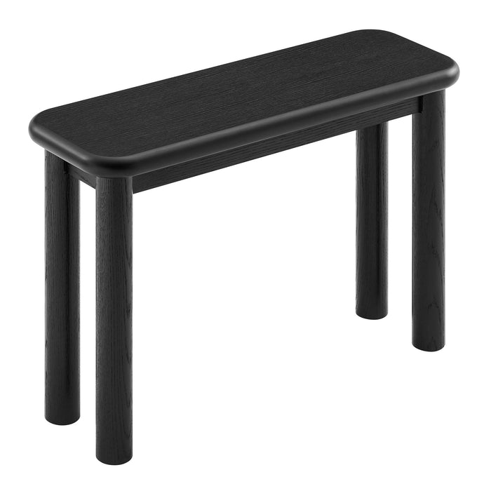 Modway Alvia Oak Wood Console Table in Black - side view