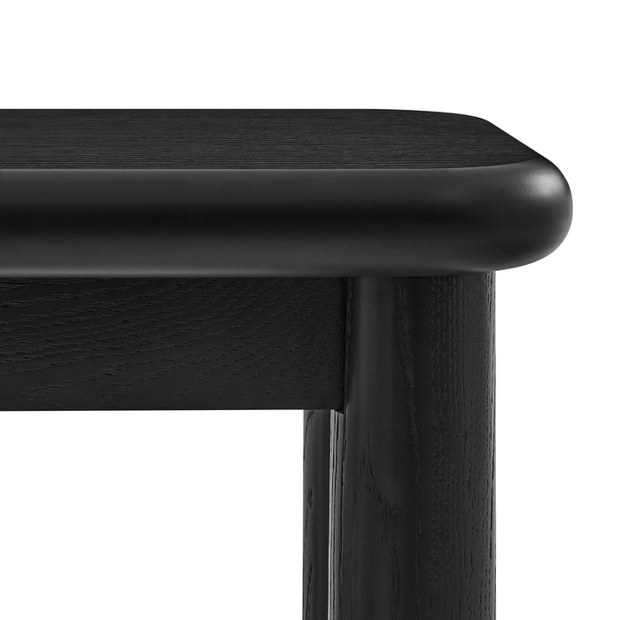 Modway Alvia Oak Wood Console Table in Black - lifestyle view