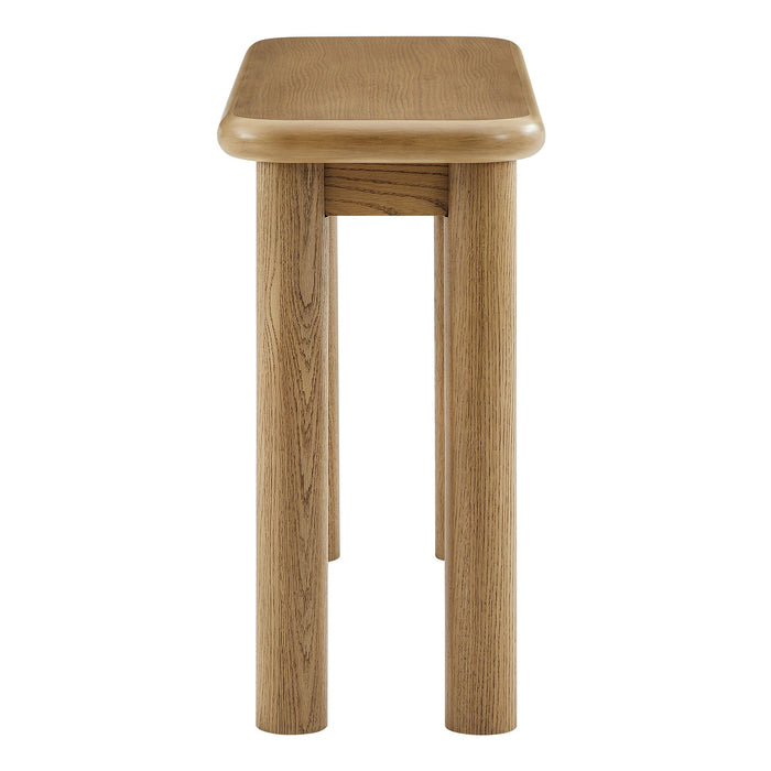 Modway Alvia Oak Wood Console Table in Weathered Oak - angled view