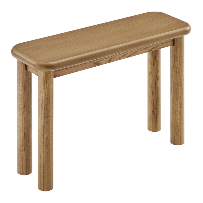 Modway Alvia Oak Wood Console Table in Weathered Oak - side view