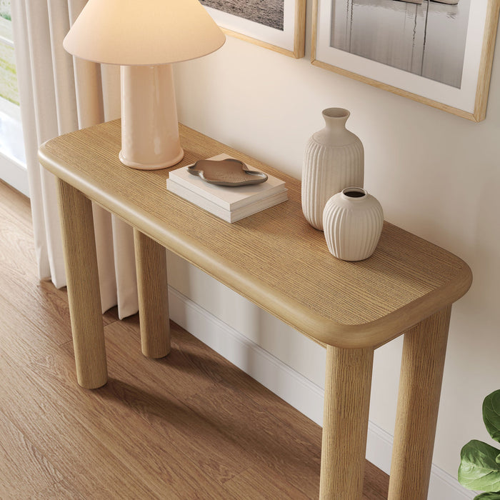 Modway Alvia Oak Wood Console Table in Weathered Oak - lifestyle view 11