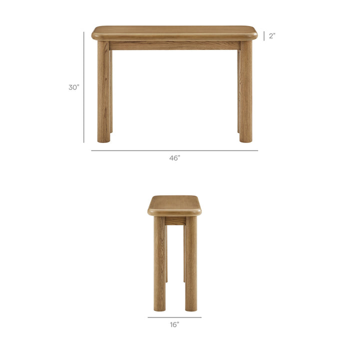 Modway Alvia Oak Wood Console Table in Weathered Oak - dimensions and specifications 16