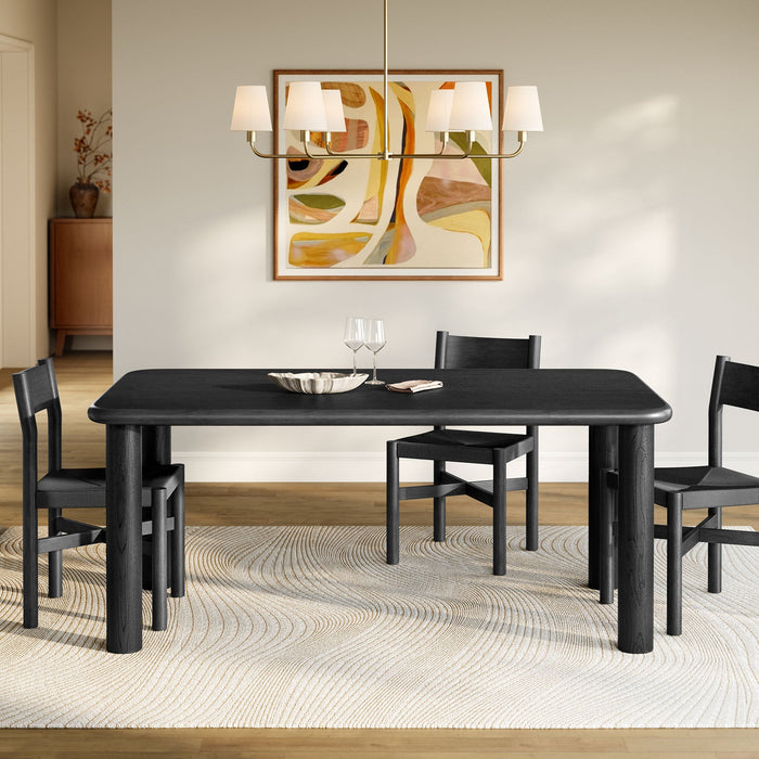 Modway Alvia 72" Rectangular Oak Wood Dining Table in Black - lifestyle view 14