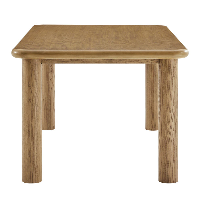 Modway Alvia 72" Rectangular Oak Wood Dining Table in Weathered Oak - angled view