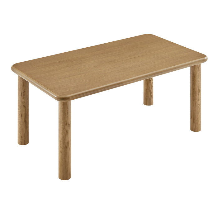 Modway Alvia 72" Rectangular Oak Wood Dining Table in Weathered Oak - side view