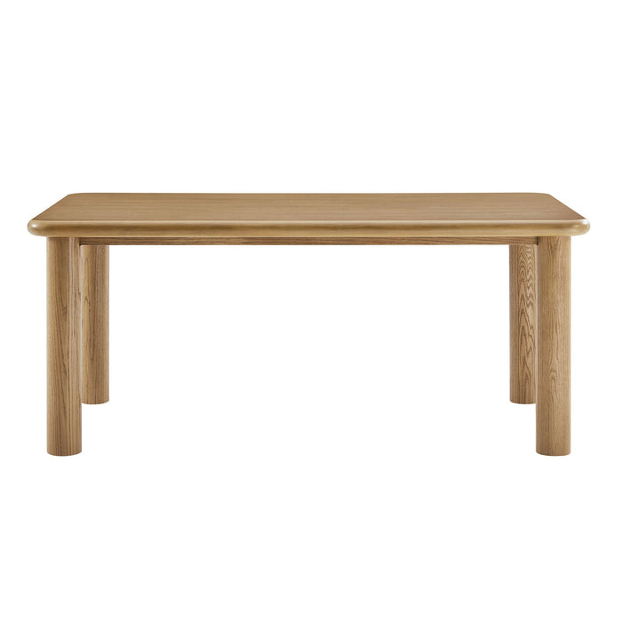 Modway Alvia 72" Rectangular Oak Wood Dining Table in Weathered Oak - detail view