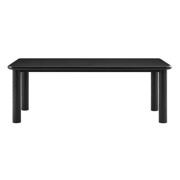 Modway Alvia 86"–105" Extendable Rectangular Oak Wood Dining Table in Black - side view