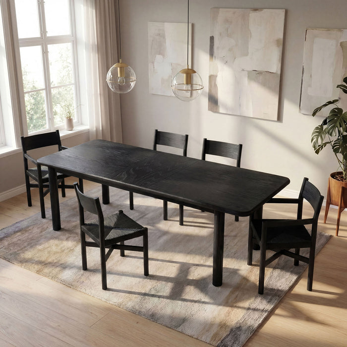 Modway Alvia 86"–105" Extendable Rectangular Oak Wood Dining Table in Black - lifestyle view 14