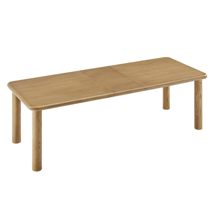 Modway Alvia 86"–105" Extendable Rectangular Oak Wood Dining Table in Weathered Oak - front view