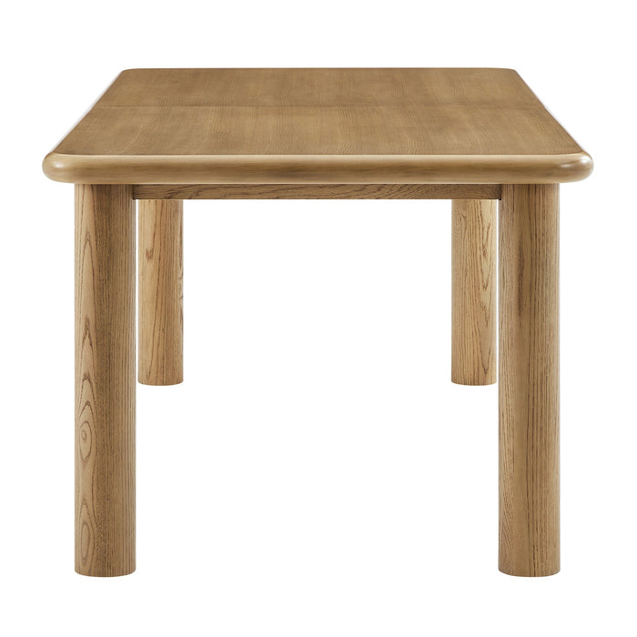 Modway Alvia 86"–105" Extendable Rectangular Oak Wood Dining Table in Weathered Oak - angled view