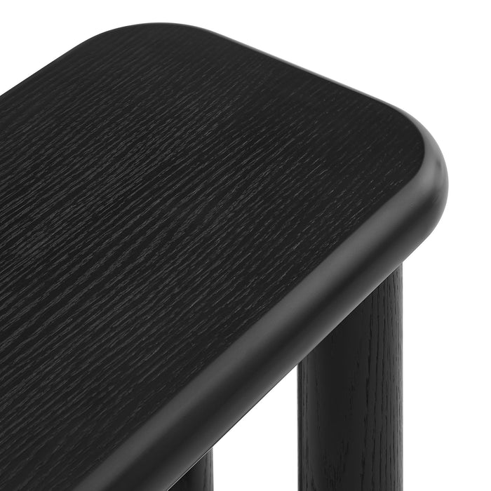 Modway Alvia 58" Oak Wood Bench in Black - detail view
