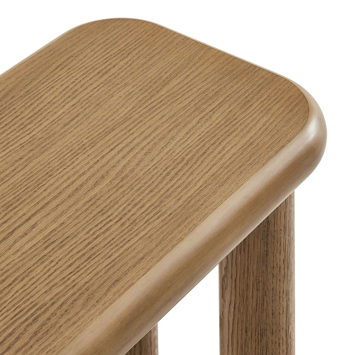 Modway Alvia 58" Oak Wood Bench in Weathered Oak - detail view